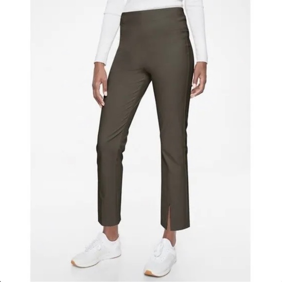 Athleta Pants - Athleta Wander Slim Straight High Rise Crop Slit Front Pants (Arbor Olive)